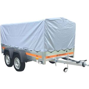 Remorque bâchée basculante double essieu TEMA 263X125cm ECO2612/2 KIPP Gris - Publicité Remorque bâchée basculante double essieu TEMA 263X125cm ECO2612/2 KIPP Gris - Publicité