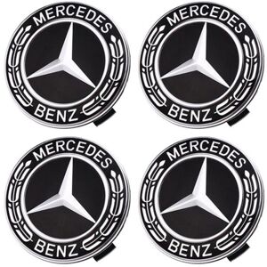 YULINLAND Lot de 4 cache-moyeux de roue 75 mm avec Logo Accessoires de Voiture imperméables Anti-poussière Pour Mercedes Benz - Noir - Publicité YULINLAND Lot de 4 cache-moyeux de roue 75 mm avec Logo Accessoires de Voiture imperméables Anti-poussière Pour Mercedes Benz - Noir - Publicité