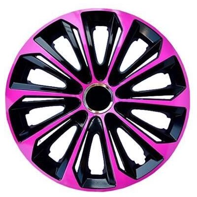Enjoliveurs de roue - set complet de 4 pièces - NRM Extra Strong - rose et noir - 16 Rose - Publicité Enjoliveurs de roue - set complet de 4 pièces - NRM Extra Strong - rose et noir - 16 Rose - Publicité