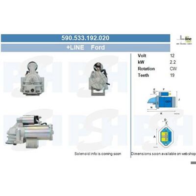 Démarreur Ford YC1U-11000-AC+ - 2,2kW, 89mm bride, 19 dents - Publicité Démarreur Ford YC1U-11000-AC+ - 2,2kW, 89mm bride, 19 dents - Publicité