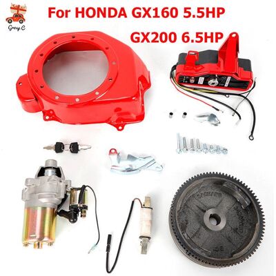 OUKANING Kit de conversion de démarrage électrique de voiture pour Honda GX160 55 CV GX200 65 CV avec démarreur - Publicité OUKANING Kit de conversion de démarrage électrique de voiture pour Honda GX160 55 CV GX200 65 CV avec démarreur - Publicité