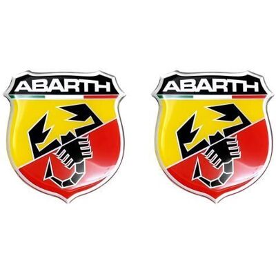 Autocollant 3D Abarth Officiel 2 Écussons Logo 30 mm - Publicité Autocollant 3D Abarth Officiel 2 Écussons Logo 30 mm - Publicité