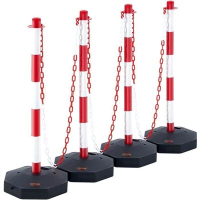 Poteau de Signalisation - VEVOR - 4PCs 2 4 m Base remplissable réglable en hauteur Rouge et Blanc Cône de signal longue chaîne - Publicité Poteau de Signalisation - VEVOR - 4PCs 2 4 m Base remplissable réglable en hauteur Rouge et Blanc Cône de signal longue chaîne - Publicité