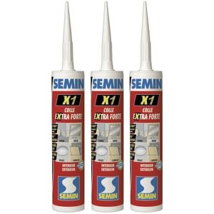 Lot de 3 colles haute performance pour tout collage et tout matériaux Semin X1- intérieur-extérieur - cartouche de 290 ml Blanc - Publicité Lot de 3 colles haute performance pour tout collage et tout matériaux Semin X1- intérieur-extérieur - cartouche de 290 ml Blanc - Publicité