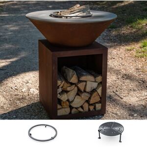 Grill'Chic - Modèle BRA1009CCO+ - Braséro Classique en acier corten - Fabriqué en France - Publicité Grill'Chic - Modèle BRA1009CCO+ - Braséro Classique en acier corten - Fabriqué en France - Publicité