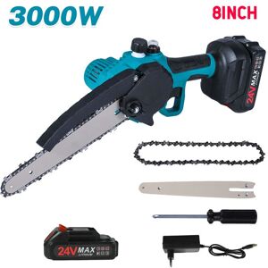 PRUMYA Mini Tronconneuse à Batterie 3000W Coupe Branche Électrique Scie Sans Fil Elageuse Chainsaw 8 Pouces pour Branches Cour Gardin - Publicité PRUMYA Mini Tronconneuse à Batterie 3000W Coupe Branche Électrique Scie Sans Fil Elageuse Chainsaw 8 Pouces pour Branches Cour Gardin - Publicité