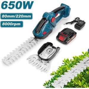 JOULLI Taille-haie électrique sans fil 2 en 1 avec batterie et chargeur idéale pour les jardins et les champs. Batterie 18 V. Bleu - Publicité JOULLI Taille-haie électrique sans fil 2 en 1 avec batterie et chargeur idéale pour les jardins et les champs. Batterie 18 V. Bleu - Publicité