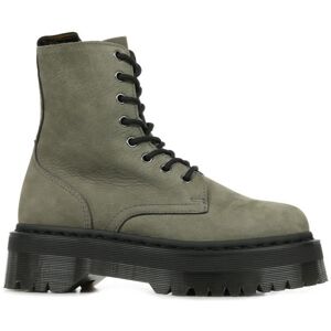 Boots Dr Martens Jadon - Vert - Cuir - Lacets - Plateforme 4.7cm - Surpiqûre jaune Vert - Publicité Boots Dr Martens Jadon - Vert - Cuir - Lacets - Plateforme 4.7cm - Surpiqûre jaune Vert - Publicité