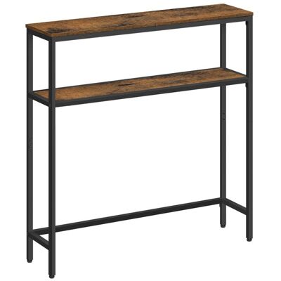 VASAGLE Console avec 2 Étagères 20 x 80 x 80 cm pour Salon Chambre Marron Rustique et Noir dEncre Marron - Publicité VASAGLE Console avec 2 Étagères 20 x 80 x 80 cm pour Salon Chambre Marron Rustique et Noir dEncre Marron - Publicité