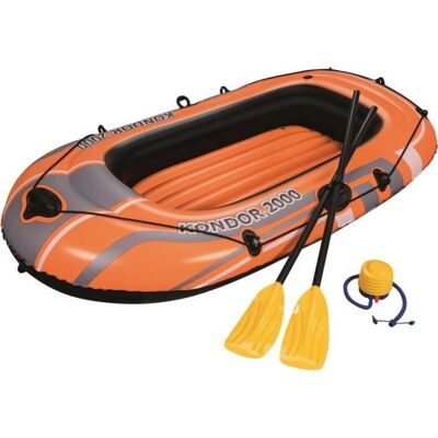 BESTWAY Bateau pneumatique Kondor 2000 - 188 x 98 x 30 cm Orange - Publicité BESTWAY Bateau pneumatique Kondor 2000 - 188 x 98 x 30 cm Orange - Publicité