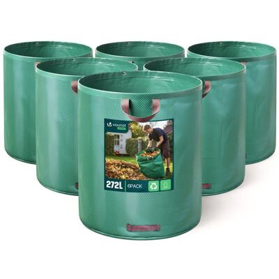 VOUNOT® Lot de 6 Sac à déchets de jardin 272L - 50kg max - 3 poignées renforcées - réutilisables et résistants Vert - Publicité VOUNOT® Lot de 6 Sac à déchets de jardin 272L - 50kg max - 3 poignées renforcées - réutilisables et résistants Vert - Publicité