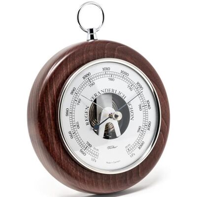 Fischer Baromètre 1366RS-22 - 140 mm - Avec boîtier en bois véritable teinté - Couleur acajou - Fabriqué en Allemagne Marron - Publicité Fischer Baromètre 1366RS-22 - 140 mm - Avec boîtier en bois véritable teinté - Couleur acajou - Fabriqué en Allemagne Marron - Publicité