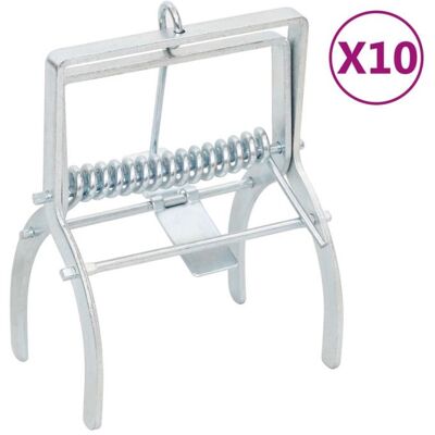 Pièges à taupes 10 pcs Argenté Acier galvanisé - Publicité Pièges à taupes 10 pcs Argenté Acier galvanisé - Publicité