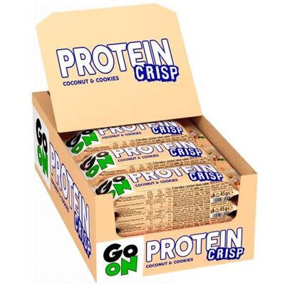 Barre croustillant 24x45g Noix de coco et biscuits Go On Nutrition Proteine - Publicité Barre croustillant 24x45g Noix de coco et biscuits Go On Nutrition Proteine - Publicité