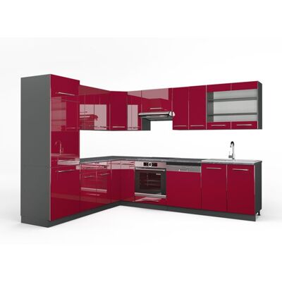 Cuisine en angle Fame-Line 287 x 227 cm sans PT Rouge bordeaux Haute brillance/Anthracite Vicco 35794 Rouge - Publicité Cuisine en angle Fame-Line 287 x 227 cm sans PT Rouge bordeaux Haute brillance/Anthracite Vicco 35794 Rouge - Publicité
