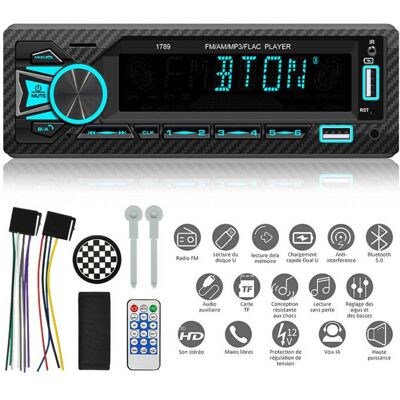 Generic Autoradio Bluetooth 7 Couleurs Stereo Poste Radio Assistant vocal+APP Poste Radio Voiture Bluetooth /MP3/WMA/WAV/FLAC/APE Noir - Publicité Generic Autoradio Bluetooth 7 Couleurs Stereo Poste Radio Assistant vocal+APP Poste Radio Voiture Bluetooth /MP3/WMA/WAV/FLAC/APE Noir - Publicité