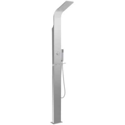 douche de jardin en acier inoxydable vidaXL - Design incurvé - Pluie & douchette à main - Publicité douche de jardin en acier inoxydable vidaXL - Design incurvé - Pluie & douchette à main - Publicité