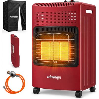 Relaxdays Chauffage au gaz 3 plaques 1500-4200 W intérieur/extérieur roulettes bouteille de gaz rouge Rouge - Publicité Relaxdays Chauffage au gaz 3 plaques 1500-4200 W intérieur/extérieur roulettes bouteille de gaz rouge Rouge - Publicité