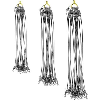 72Pcs Bas de LigneÉmerillon en Acier Inoxydable pour Ligne Principale CachéeEmpêcher la Ligne de Morsure de Poisson15/20/25cm Noir - Publicité 72Pcs Bas de LigneÉmerillon en Acier Inoxydable pour Ligne Principale CachéeEmpêcher la Ligne de Morsure de Poisson15/20/25cm Noir - Publicité