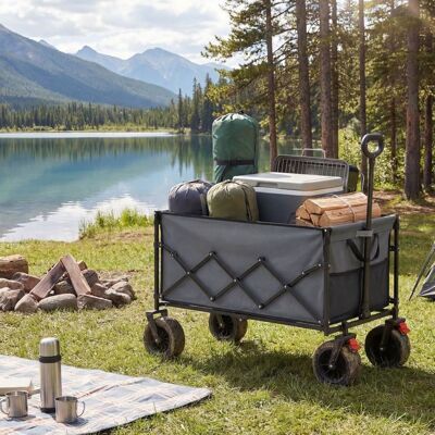 SONGMICS Brouette Pliable Grande Capacité 200L Chariot de Jardin avec Poignée Extérieur Charge 180 kg Gris Gris - Publicité SONGMICS Brouette Pliable Grande Capacité 200L Chariot de Jardin avec Poignée Extérieur Charge 180 kg Gris Gris - Publicité