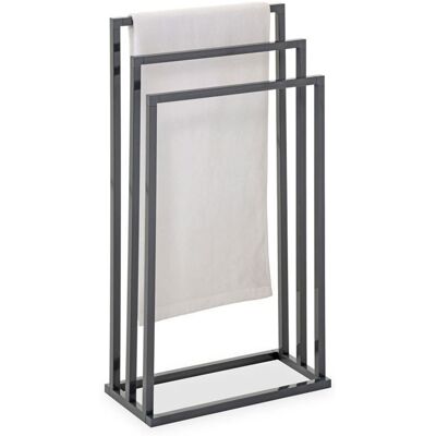 Idimex Porte-serviettes sur pied KUNO portant pour vêtements et linge de salle de bain avec 3 niveaux détendage structure en métal gris Gris - Publicité Idimex Porte-serviettes sur pied KUNO portant pour vêtements et linge de salle de bain avec 3 niveaux détendage structure en métal gris Gris - Publicité