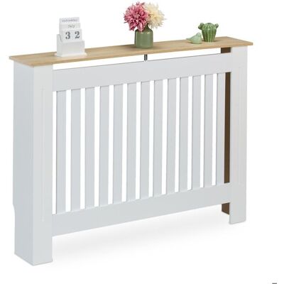 Relaxdays Cache-radiateur design moderne tablette pratique en MDF H x L x P : 83 x 112 x 19 cm blanc Blanc - Publicité Relaxdays Cache-radiateur design moderne tablette pratique en MDF H x L x P : 83 x 112 x 19 cm blanc Blanc - Publicité