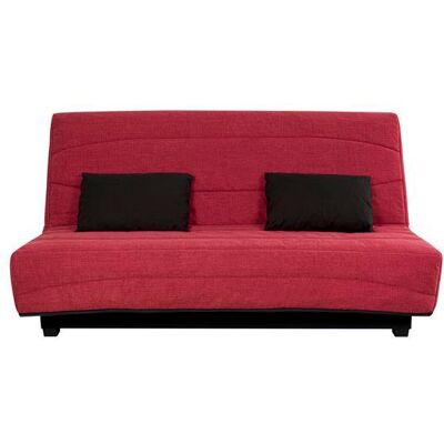 Banquette convertible Clic Clac ESTEBAN - RELAXIMA - Couchage 130 x 190 rangement intégré cape framboise Rose - Publicité Banquette convertible Clic Clac ESTEBAN - RELAXIMA - Couchage 130 x 190 rangement intégré cape framboise Rose - Publicité