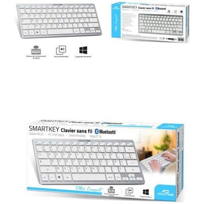 Advance Clavier sans fil - SMARTKEYS - Ultra-mince - Bluetooth - AZERTY - Compatible iOS/Windows/Android Blanc - Publicité Advance Clavier sans fil - SMARTKEYS - Ultra-mince - Bluetooth - AZERTY - Compatible iOS/Windows/Android Blanc - Publicité