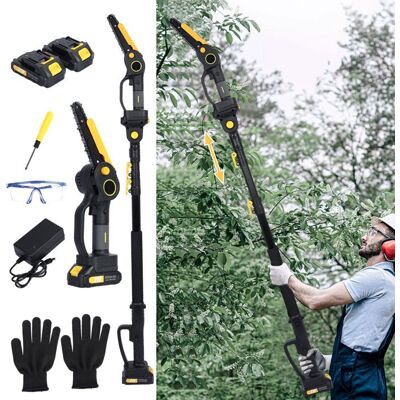 CURFAIR 2 en 1 Tronçonneuse télescopique - Branche télescopique - Longue portée réglable 137cm- 218cm Noir - Publicité CURFAIR 2 en 1 Tronçonneuse télescopique - Branche télescopique - Longue portée réglable 137cm- 218cm Noir - Publicité