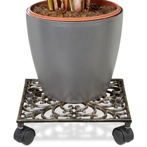 RELAXDAYS Porte-plantes à roulettes lot de 2 support pot de fleurs 4 roues D: 335 cm carré design antiquités bronze - Publicité RELAXDAYS Porte-plantes à roulettes lot de 2 support pot de fleurs 4 roues D: 335 cm carré design antiquités bronze - Publicité