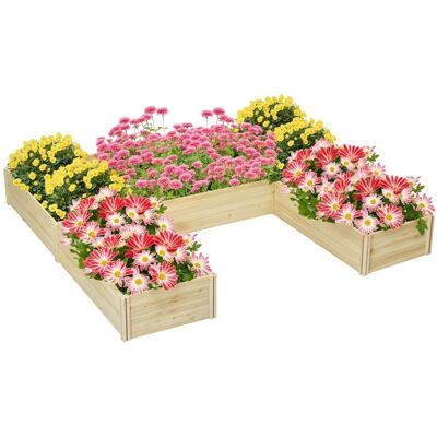 Bacs jardinières potagers - Outsunny - lot de 5 modulables pour extérieur pré-huilé - bois de sapin - 230L x 230l x 28H cm - naturel Blanc - Publicité Bacs jardinières potagers - Outsunny - lot de 5 modulables pour extérieur pré-huilé - bois de sapin - 230L x 230l x 28H cm - naturel Blanc - Publicité
