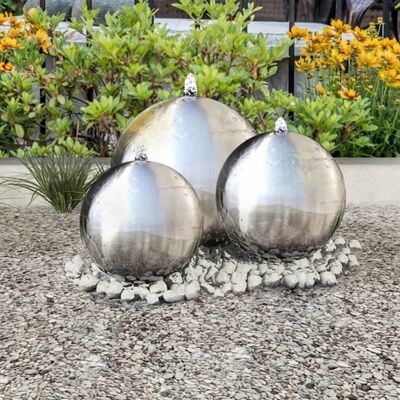 vidaXL Ensemble de Fontaines de Jardin en Acier Inoxydable - 3 Boules avec LED - Publicité vidaXL Ensemble de Fontaines de Jardin en Acier Inoxydable - 3 Boules avec LED - Publicité