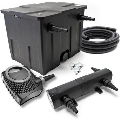 SunSun Kit complet: CBF-350 Filtre de bassin jusquà 12000 L Biologique NEO10000 pompe de filtration 10000l/h 80W CUV-236 lampe uv Noir - Publicité SunSun Kit complet: CBF-350 Filtre de bassin jusquà 12000 L Biologique NEO10000 pompe de filtration 10000l/h 80W CUV-236 lampe uv Noir - Publicité