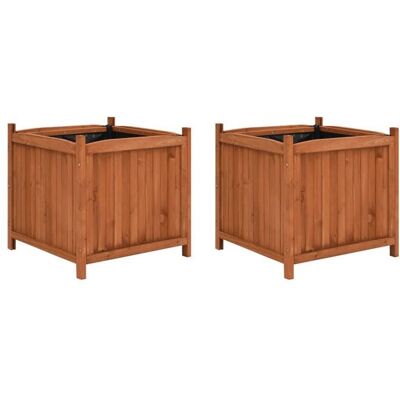HELLOSHOP26 Lot de 2 jardinières surélevées 50 x 50 x 50 cm bois de sapin marron Marron - Publicité HELLOSHOP26 Lot de 2 jardinières surélevées 50 x 50 x 50 cm bois de sapin marron Marron - Publicité