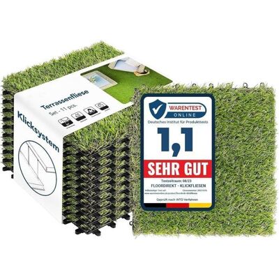 KARAT Dalles de Terrasse Lot de 11 pièces gazon synthétique 30 x 30 cm - 1 m² Marron - Publicité KARAT Dalles de Terrasse Lot de 11 pièces gazon synthétique 30 x 30 cm - 1 m² Marron - Publicité