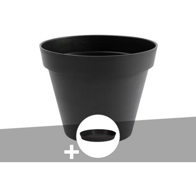 Pot de fleurs rond Toscane Anthracite - 60cm - Pot de fleurs - Publicité Pot de fleurs rond Toscane Anthracite - 60cm - Pot de fleurs - Publicité