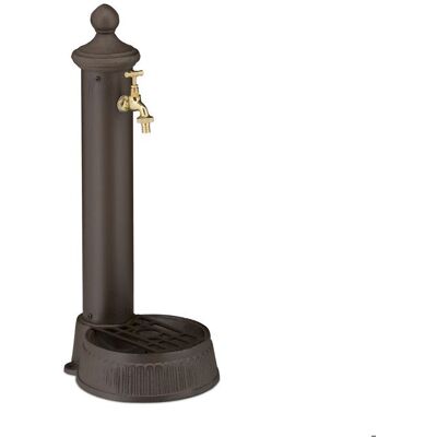 Fontaine de Jardin Relaxdays Design Antique avec Robinet et bac Marron - Publicité Fontaine de Jardin Relaxdays Design Antique avec Robinet et bac Marron - Publicité