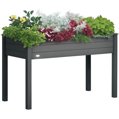 Jardinière sur pieds - Outsunny - potager inserts dirrigation feutre drainage bois massif - sapin - 122x56x76cm - gris Gris - Publicité Jardinière sur pieds - Outsunny - potager inserts dirrigation feutre drainage bois massif - sapin - 122x56x76cm - gris Gris - Publicité
