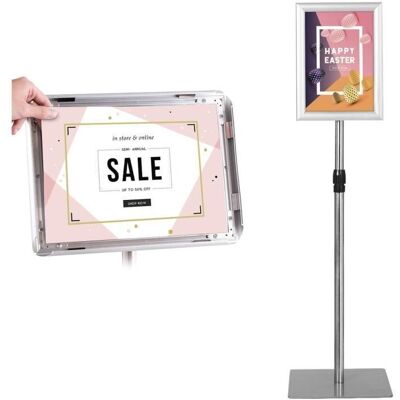 GOPLUS Porte-affiche A4 sur Pied en AluminiumPanneaux d’Affichage Rotation à 360° Hauteur Réglable 735-118CM Base en Métal Rose - Publicité GOPLUS Porte-affiche A4 sur Pied en AluminiumPanneaux d’Affichage Rotation à 360° Hauteur Réglable 735-118CM Base en Métal Rose - Publicité