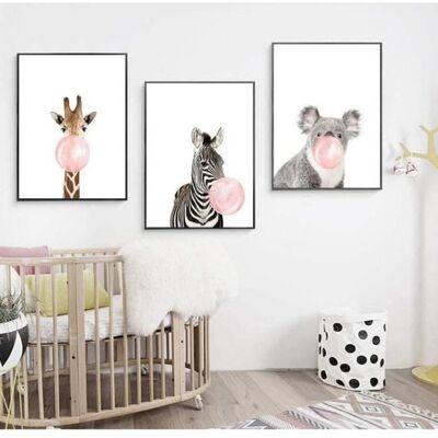 Lot de 3 posters/affiches pour chambre bébé enfant fille ou garçon décoration murale image imprimée sans cadre Bulle 20X30cm - Publicité Lot de 3 posters/affiches pour chambre bébé enfant fille ou garçon décoration murale image imprimée sans cadre Bulle 20X30cm - Publicité