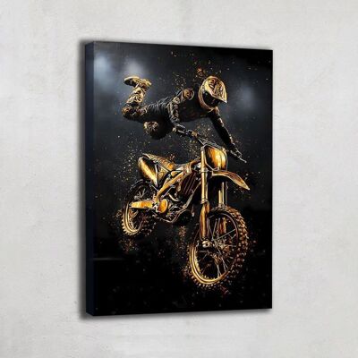 ZODICK Tableau Moto Cross - Deco Chambre Ado Garcon Moto - Impression Sur Toile Moto - Tableau Decoration Murale Moto Cross Doré - 40x30cm - Publicité ZODICK Tableau Moto Cross - Deco Chambre Ado Garcon Moto - Impression Sur Toile Moto - Tableau Decoration Murale Moto Cross Doré - 40x30cm - Publicité