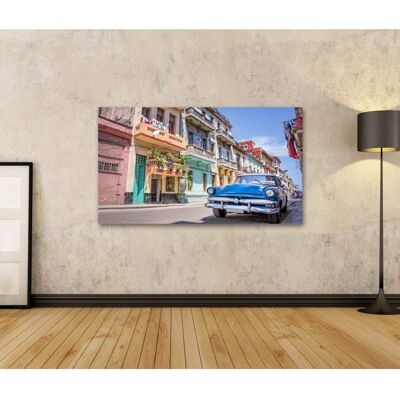 MAKCOO Tableau sur toile Affiche Voiture américaine classique vintage La Havane Cuba Poster - Toile 80x40 cm Sans Cadre - Publicité MAKCOO Tableau sur toile Affiche Voiture américaine classique vintage La Havane Cuba Poster - Toile 80x40 cm Sans Cadre - Publicité