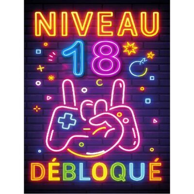 FALSE Plaque Métal Anniversaire Enfant Garçon Fille 18 Ans – “Niveau 18 Débloqué” – Déco Gamer Effet Néon Rétro – 20x30 cm... Publicité FALSE Plaque Métal Anniversaire Enfant Garçon Fille 18 Ans – “Niveau 18 Débloqué” – Déco Gamer Effet Néon Rétro – 20x30 cm... Publicité