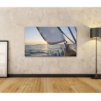 MAKCOO Tableau sur toile Affiche Voilier au coucher du soleil Mer Horizon Vagues Aventures Images murales Poster-60X90CM Sans Cadre - Publicité MAKCOO Tableau sur toile Affiche Voilier au coucher du soleil Mer Horizon Vagues Aventures Images murales Poster-60X90CM Sans Cadre - Publicité