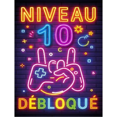 FALSE Plaque Métal Anniversaire Enfant Garçon Fille 10 Ans – “Niveau 10 Débloqué” – Déco Gamer Effet Néon Rétro – 15x20 cm... Publicité FALSE Plaque Métal Anniversaire Enfant Garçon Fille 10 Ans – “Niveau 10 Débloqué” – Déco Gamer Effet Néon Rétro – 15x20 cm... Publicité