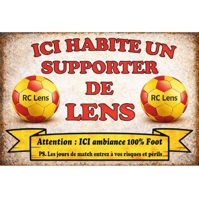 FALSE Plaque Métal déco supporter Lens – Ici habite un supporter de Lens – 20x30 cm - Publicité FALSE Plaque Métal déco supporter Lens – Ici habite un supporter de Lens – 20x30 cm - Publicité
