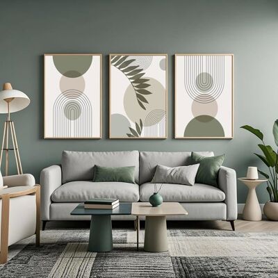 MAKCOO Lot de 3 Tableau Décoration Murale Vert Sauge 50x70 cm – Affiche Moderne Sans Cadre – Toile Déco Bohème Maison Vert - Publicité MAKCOO Lot de 3 Tableau Décoration Murale Vert Sauge 50x70 cm – Affiche Moderne Sans Cadre – Toile Déco Bohème Maison Vert - Publicité