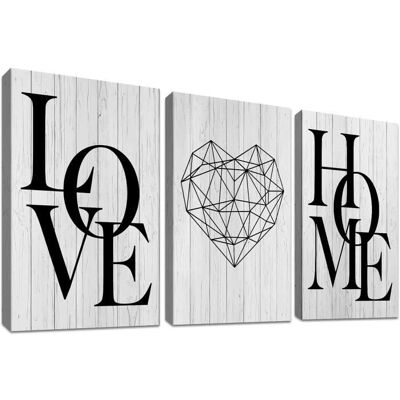 3 Pcs avec cadre Impression sur Toile Citations motivantes HOME LOVE Image sur Toile Peinture Decoration Murale Salon 30x40cm Blanc - Publicité 3 Pcs avec cadre Impression sur Toile Citations motivantes HOME LOVE Image sur Toile Peinture Decoration Murale Salon 30x40cm Blanc - Publicité