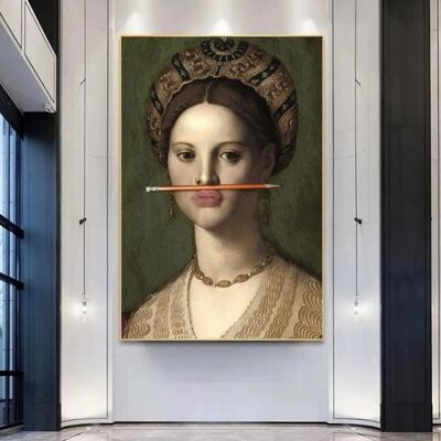 Peintures célèbres vintage au crayon sur le nez de femme peinture sur toile abstraite affiche dart murale 30x50 cm sans cadre Blanc - Publicité Peintures célèbres vintage au crayon sur le nez de femme peinture sur toile abstraite affiche dart murale 30x50 cm sans cadre Blanc - Publicité