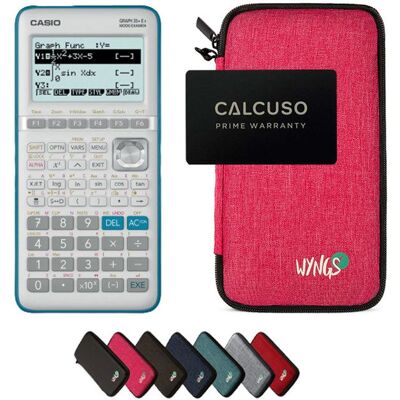 Calculatrice Casio Graph 35+E II avec Housse de Protection WYNGS incluse Rose - Calculatrice Graphique Rose - Publicité Calculatrice Casio Graph 35+E II avec Housse de Protection WYNGS incluse Rose - Calculatrice Graphique Rose - Publicité